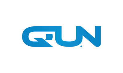 QUN monogram linked letters, creative typography logo icon