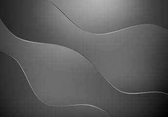 Flow stripes and lines black metal polished texture. Dark glass smooth curve background. Abstract simple pattern.