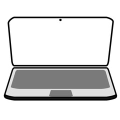 laptop computer with blank screen