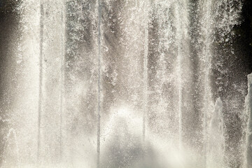 close up of water fountain violently splashing jets splash