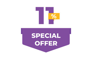 11% Special Offer Sale. Special offer sale red label. Modern Sticker concept. Vector illustration.