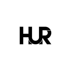 hur lettering initial monogram logo design