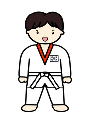 job, job clothes, children, taekwondo player