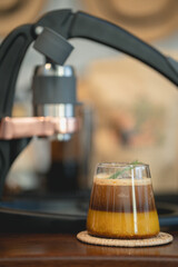 orange juice and espresso coffee