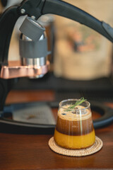 orange juice and espresso coffee