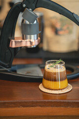 orange juice and espresso coffee