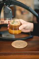 orange juice and espresso coffee