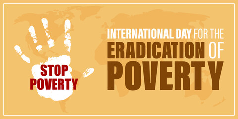 vector illustration for international day for the eradication of poverty - obrazy, fototapety, plakaty