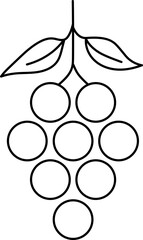 Grapes Fruit Icon Simple Minimal Line Art Illustration