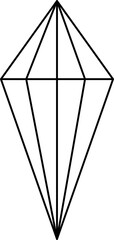 Diamond Crystal Gem Vector Icon Illustration Minimal Line Art