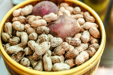 Steamed peanuts Steamed sweet potatoes Healthy roughage