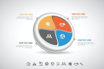 Circle chart business infographic vector template
