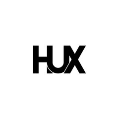 hux lettering initial monogram logo design