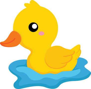 Cute Duck Pond Animal Illustration Vector Clipart