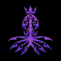 Gradient Ornament Octopus Illustration Vector