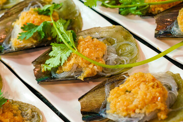 Gourmet Cuisine with Minced Garlic and Mussel