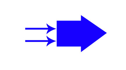 Red and Blue arrow icon, red color arrow indicator Symbol