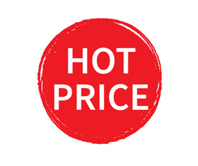 Red ribbon hot price. Sale tags on white background. Vector illustration