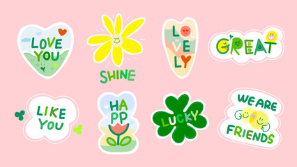 Lovely collection of graphic emotion sticker pack