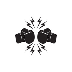 boxing gloves logo vector icon illustration