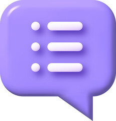 speech bubble 3d icon, illustration, communication dialog bubble.