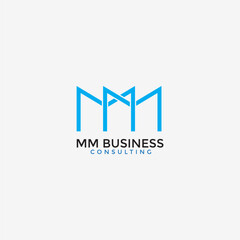 MM Letter building logo vector image