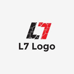  L7 or LJ letter logo design vector