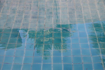 blue swimming pool background, interior design