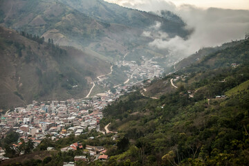 landscape pi&radic;&plusmn;as ecuador misty town foggy cityscape city mountains exotic