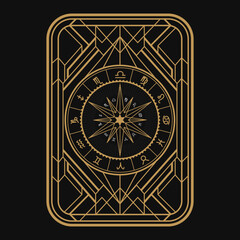 Divine magic occult symbolism occultism art deco label vector