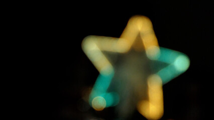 Christmas tree decorations out focus baubles defocused blurred