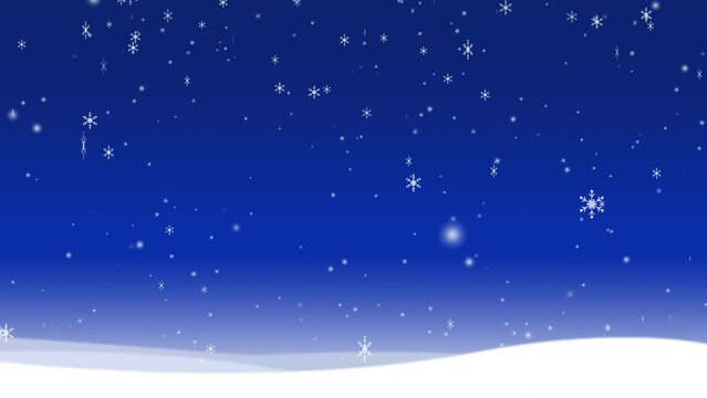 雪+丘イメージ背景（青）