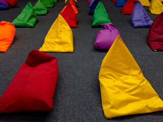 colorful bags on white background