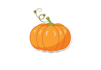 Pumpkin for Halloween, autumn fruit, Ripe ginger pumpkin isolated on a white background      