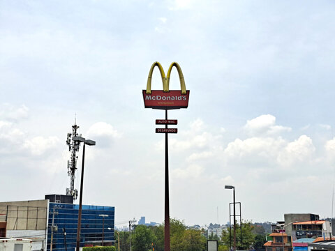 Mexico State, Mexico - Jul 12 2022: McDonald's, the hamburger and fast food restaurant, launches an expansion and digitization plan, apart from the fact that AutoMac and delivery gained strength