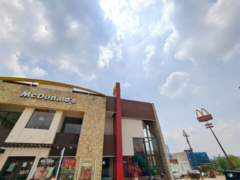 Mexico State, Mexico - Jul 12 2022: McDonald's, the hamburger and fast food restaurant, launches an expansion and digitization plan, apart from the fact that AutoMac and delivery gained strength