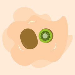 Kiwi  vector ilustration.Great for children  book about fruits,stiker etc.