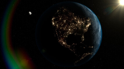 planet earth in space close starry background cosmic solar stars the world