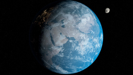 planet earth in space starry background cosmic solar stars