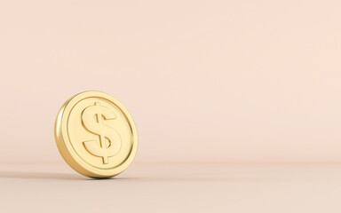 Gold coins with dollar sign