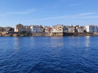 Obraz premium old Corfu town seen from boat