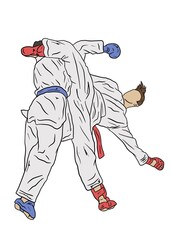 Illustration of karate fighter each other © irvan