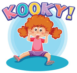 Obraz na płótnie Canvas Playful cartoon character with kooky word expression