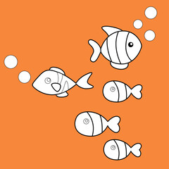 Cute Fish Sea Animal Water Digital Stamp