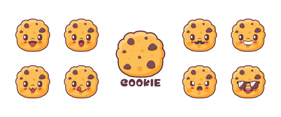 Fototapeta premium Cookie cartoon. food vector illustration