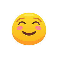 Feeling expression. Face emoji flat icon for web design. Cartoon yellow emotion circle icon smiling, laughing isolated vector illustration