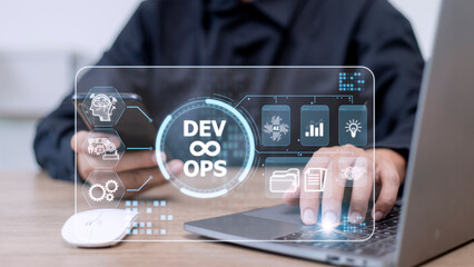 DevOps Methodology Development Operations agil programming technology concept.