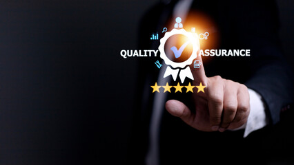 Quality Assurance Service Guarantee Standard Internet Business Technology Concept.