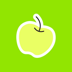 Simple Minimalist Green Apple Vector Illustration