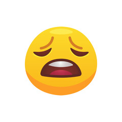 Face emoji flat icon for web design. Cartoon yellow emotion circle icon smiling, laughing and crying isolated vector illustration. Expression